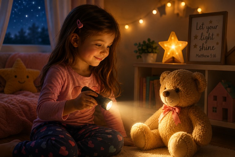 Warm child-friendly illustration for The Little Light That Kept Shining