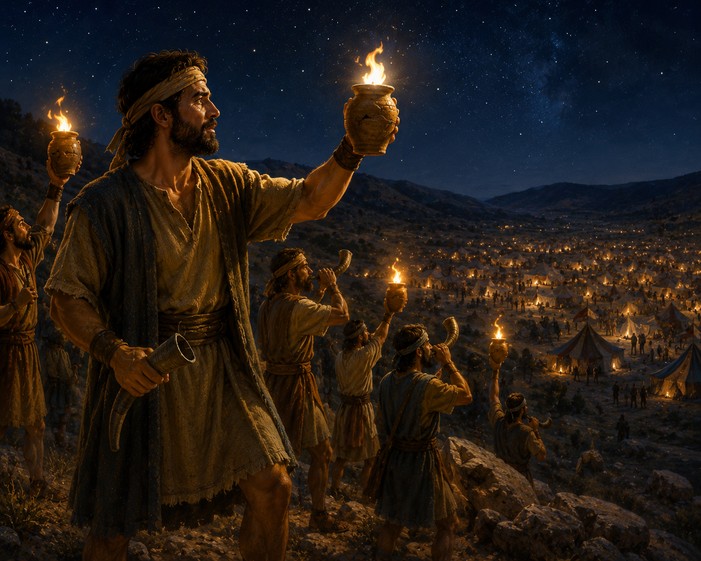 Warm child-friendly illustration for The Night Gideon Trusted God